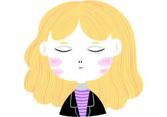 Blonde haired woman drawing