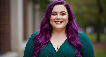 Fototapeta premium Confident Plus-Size Woman with Colorful Hair – Body Positivity & Self-Love