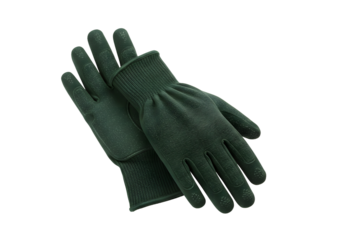 Durable gardening gloves with textured grip, isolated on white background