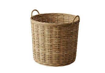 Obraz premium Laundry basket with modern design and neutral color, isolated on white background
