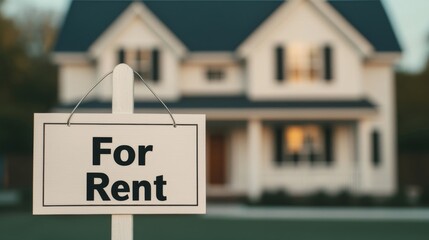 Attractive Rental Income Strategy - Landlord Placing "For Rent" Sign Outside Suburban Home