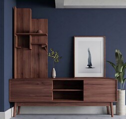 Contemporary 3D interior visualization showing clean lines and harmonious composition.