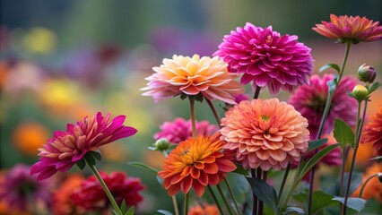 Obraz premium red and yellow dahlia