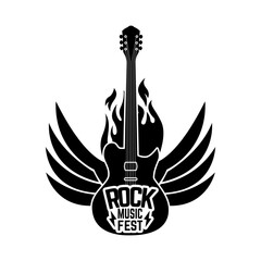 rock music labels, badges and design elements. Design element for logo, label, emblem, sign. Vector design element