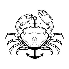  crab meat labels, emblems and design elements. Crab icons. Crab logo template. Crabs silhouettes. Vector design elements.