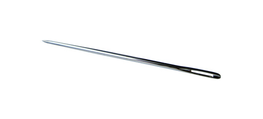 isolated steel sewing needle