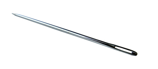 isolated steel sewing needle