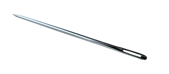 isolated steel sewing needle