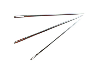 isolated steel sewing needle
