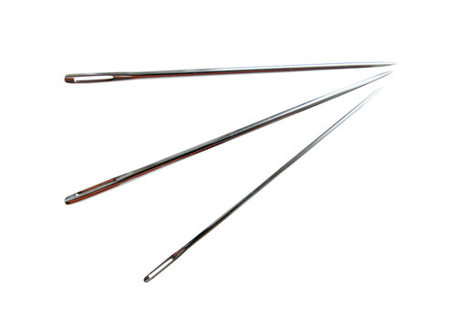 isolated steel sewing needle
