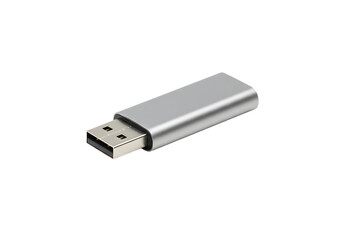USB drive with sleek design and compact body, isolated on white background