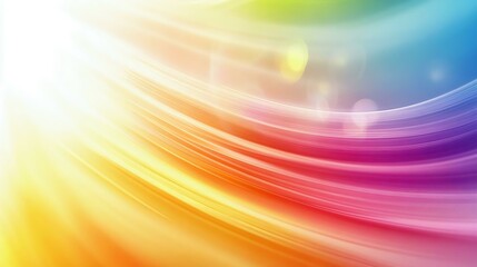 A vibrant, colorful abstract background with smooth flowing lines in rainbow shades, creating a bright and energetic atmosphere.
