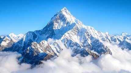 Naklejka premium 雲海に浮かぶ雪山
