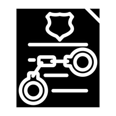 Arrest Warrant Vector Glyph Icon Design
