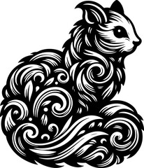 sketch vector illustration silhouette design icon logo symbol monochrome black white animal abstract modern natural 