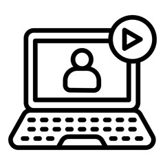 Webinar Vector Line Icon Design