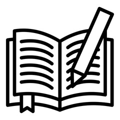 Homework Vector Line Icon Design