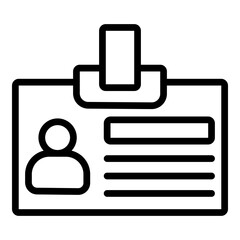 Student ID Card Vector Line Icon Design