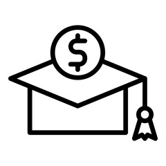 Education Budget Vector Line Icon Design