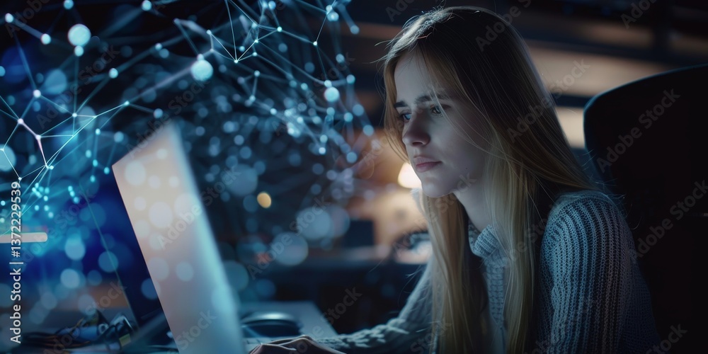Poster connect with the future of finance through advanced cyber technology solutions