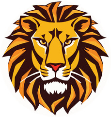 Fototapeta premium Stylized lion head icon suitable for branding and logo designs.