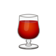 Glass with a wine Large size icon of emoji cocktail
