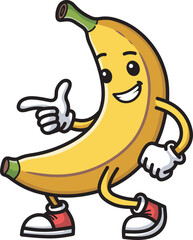 Banana cartoon mascot illustration 