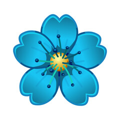 Fototapeta premium Simple dark blue flower Large size of emoji spring flower