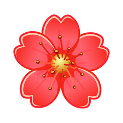 Fototapeta premium Simple red flower Large size of emoji spring flower