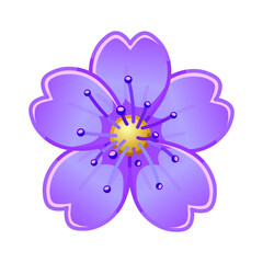 Simple purple flower Large size of emoji spring flower