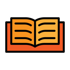 Open Book Vector Filled Icon Design