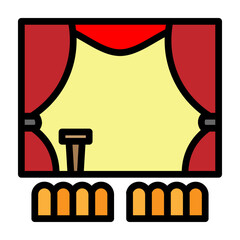 Auditorium Vector Filled Icon Design