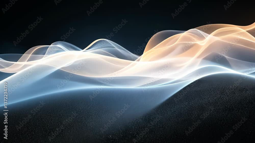Poster dynamic waves of light gently pulsating in abstract atmospheric motion