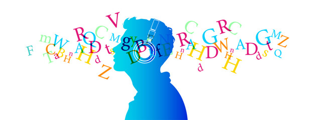 Fototapeta premium sagoma, silhouette, ascoltare musica, podcast, dj, musica, audio, audio racconto