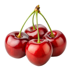 red cherries isolated on white background PNG,AI GENERATED