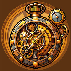 Steampunk Pocket Watch with Gears