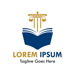Book law design logo template illustration