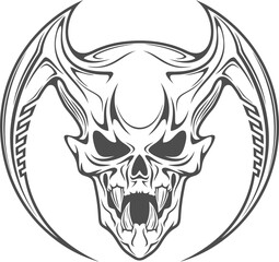 skull head vector sticker 