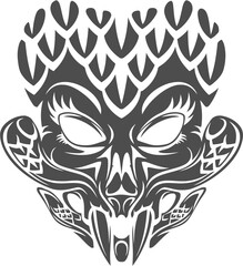 skull head vector sticker 