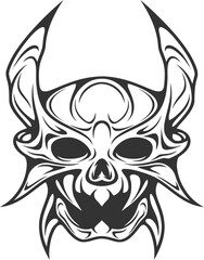 skull head vector sticker 
