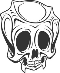 skull head vector sticker 