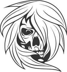 skull head vector sticker 