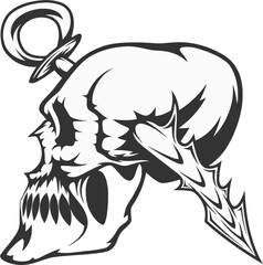 skull head vector sticker 