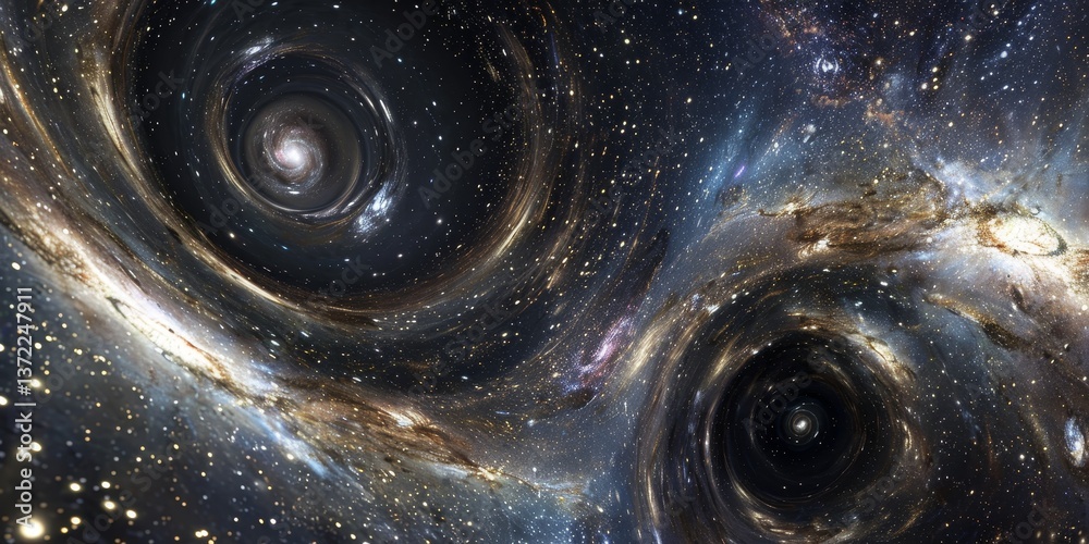 Wall mural delve into the mysteries of the universe with black holes, enigmatic cosmic objects whose gravitatio