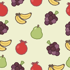 colorful fruits pattern design on light color background .