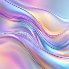 Abstract holographic texture with rainbow light reflections and smooth curves, trending background for design