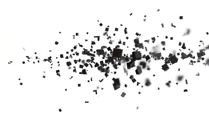 Obraz premium abstract_fragmented_geometric_shapes_appearing_in_a_floating_scattered_pattern_on_a_white_backdrop