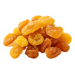 Fresh Golden Raisins on transparent background