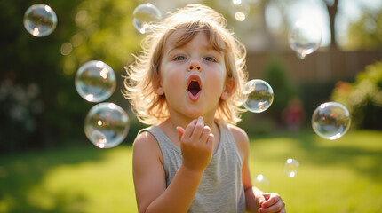 blowing bubbles