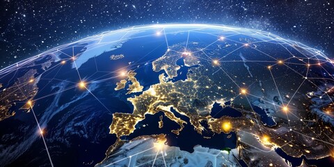 Fototapeta premium Horizontal image of global finance and business